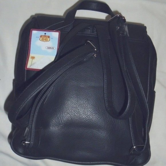 Vintage Rare Black Drawstring Backpack Purse main image 4